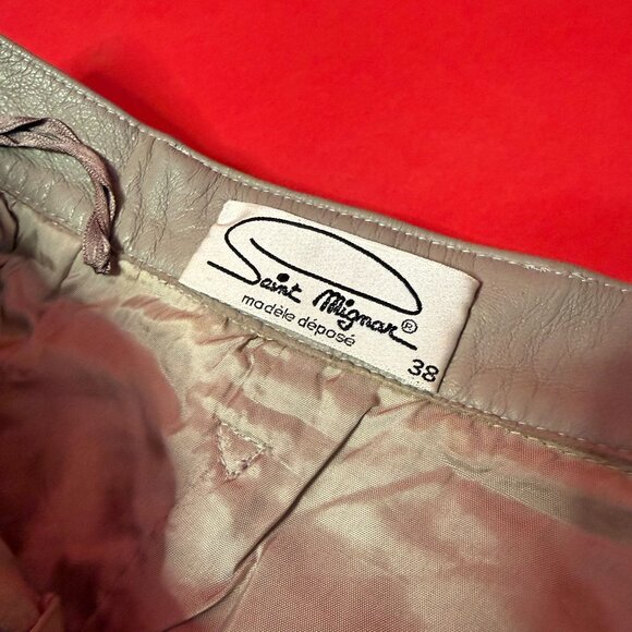 Vintage Saint Mignon Leather Pencil Skirt – 1980s French Design - Picture 4 of 12